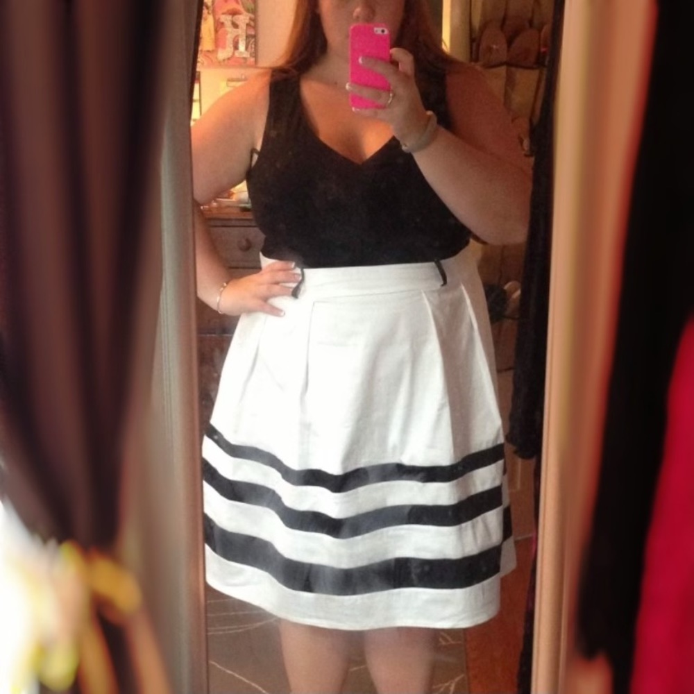 City Chic Black and White Dress